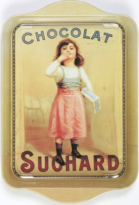 Metal Tray Chocolat Suchard with Little Girl Decorative Trays French Nostalgia Brand_French Nostalgia Home_Decorative Trays Home_French Nostalgia 5402-P10686_Chocolat_Suchard_little_girl