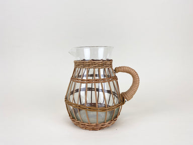 Rattan Cage Tall Pitcher Glass Rattan Carafes Pitchers Rattan 6880-CQ3592GRattanCageTallPitcher