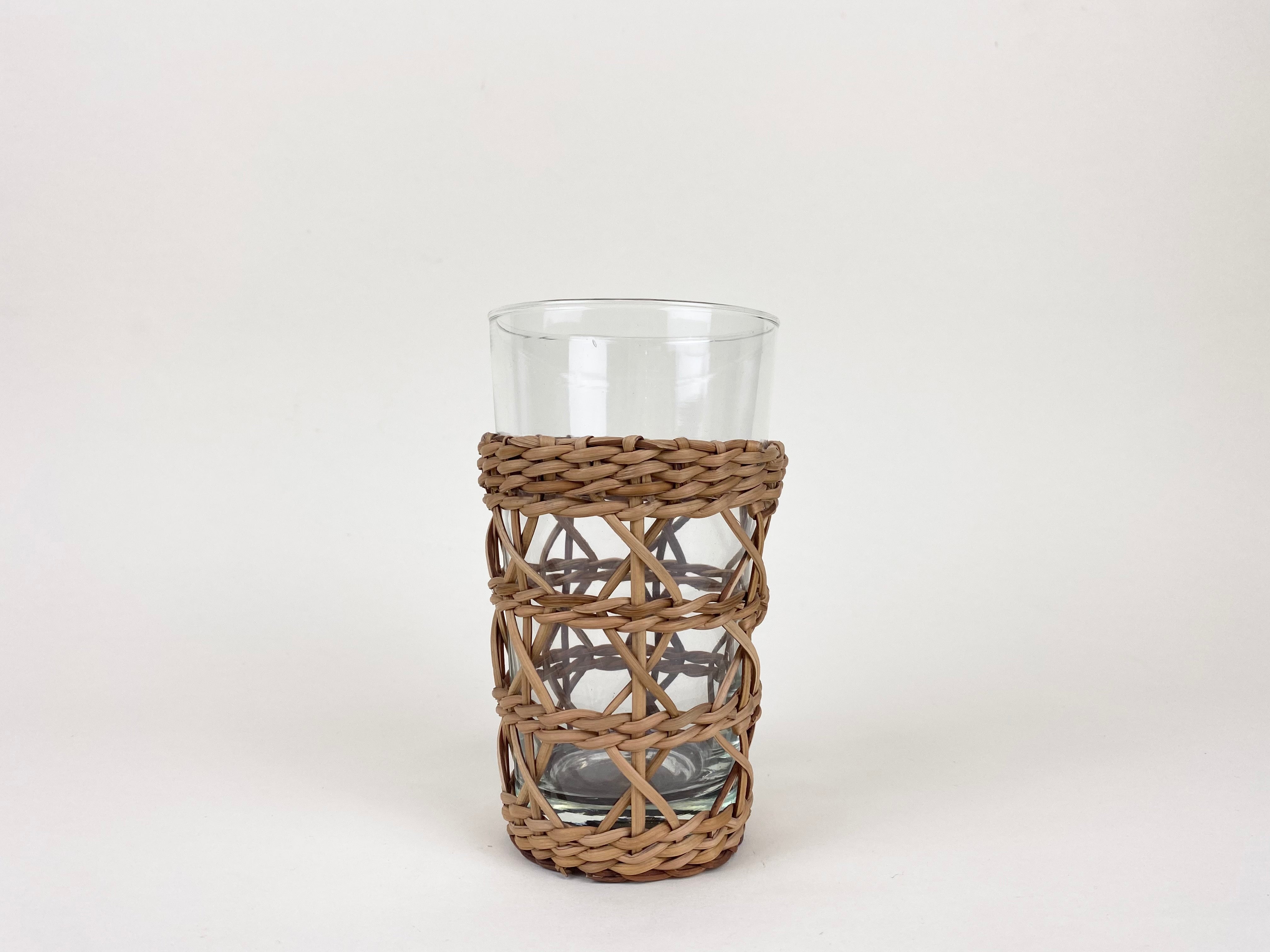 Rattan Cage Highball Glass Rattan Brand_Seagrass & Rattan Kitchen_Drinkware Rattan Spring Collection Tumblers & Highballs 6880-L001GRattanCageHighball