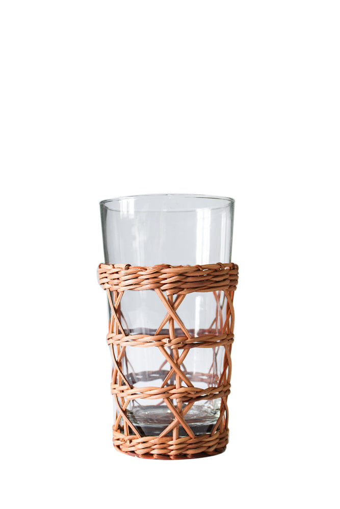 Rattan Cage Highball Glass Rattan Brand_Seagrass & Rattan Kitchen_Drinkware Rattan Spring Collection Tumblers & Highballs 6880-L001G