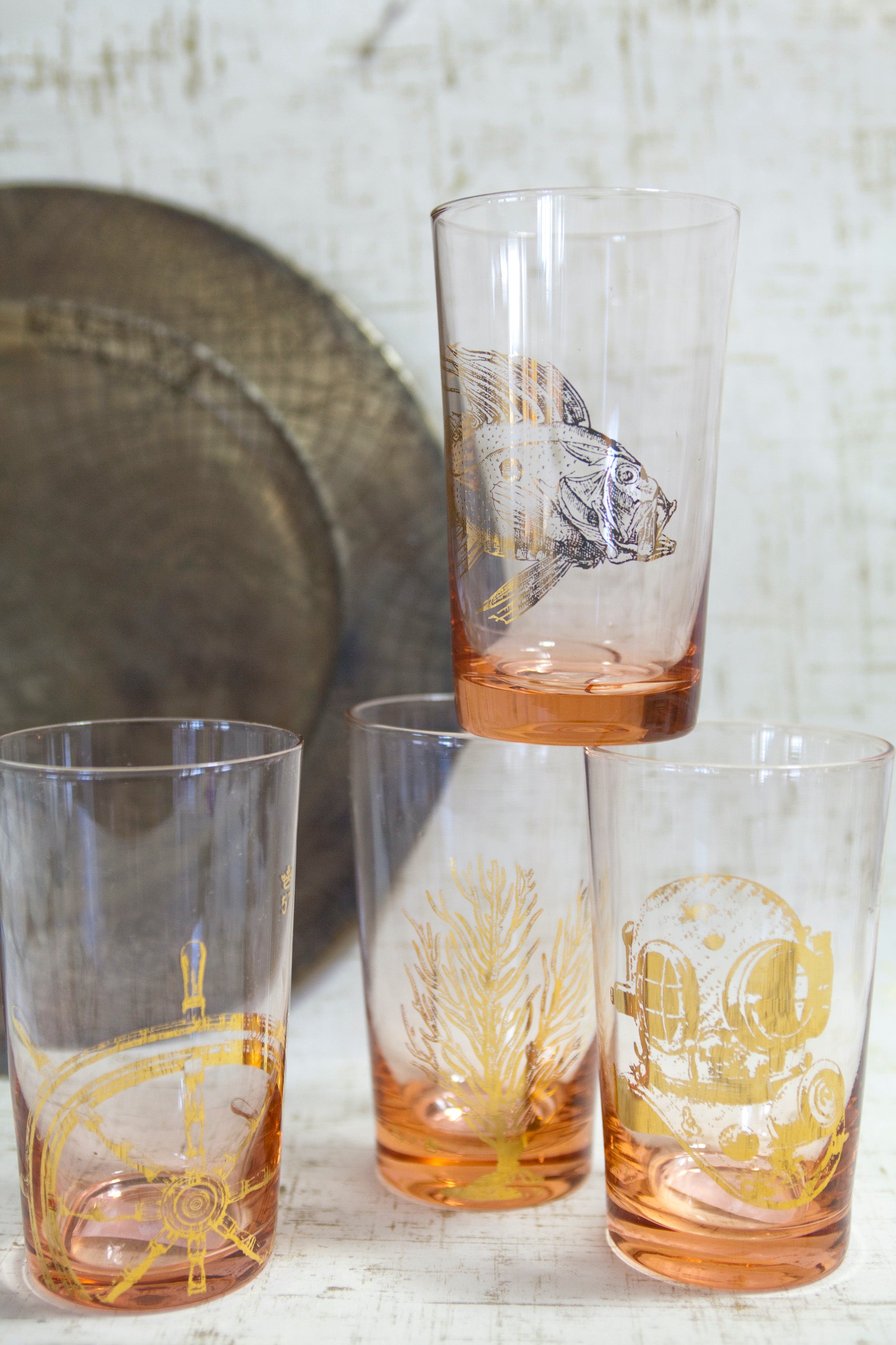 Oceania Highball Rose Fish Glass Oceania Brand_Oceania Kitchen_Drinkware KTFWHS Oceania 6_3_16_LG10OceaniaGlasswareRose_57f3b47b-0415-4ebd-8853-241a69cd064b