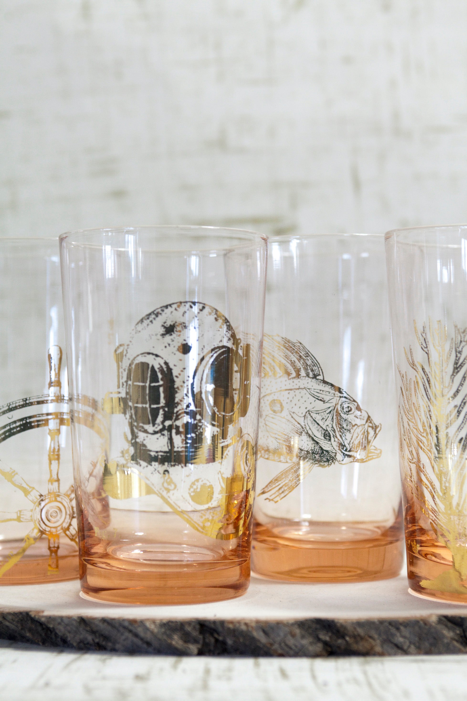 Oceania Highball Rose Fish - Glass - Oceania - Brand_Oceania - Kitchen_Drinkware - KTFWHS - Oceania - 6_3_16_LG13OceaniaRoseGlassware_c7cd08bb-c577-4cc2-9fc8-cb67fad4b1b3