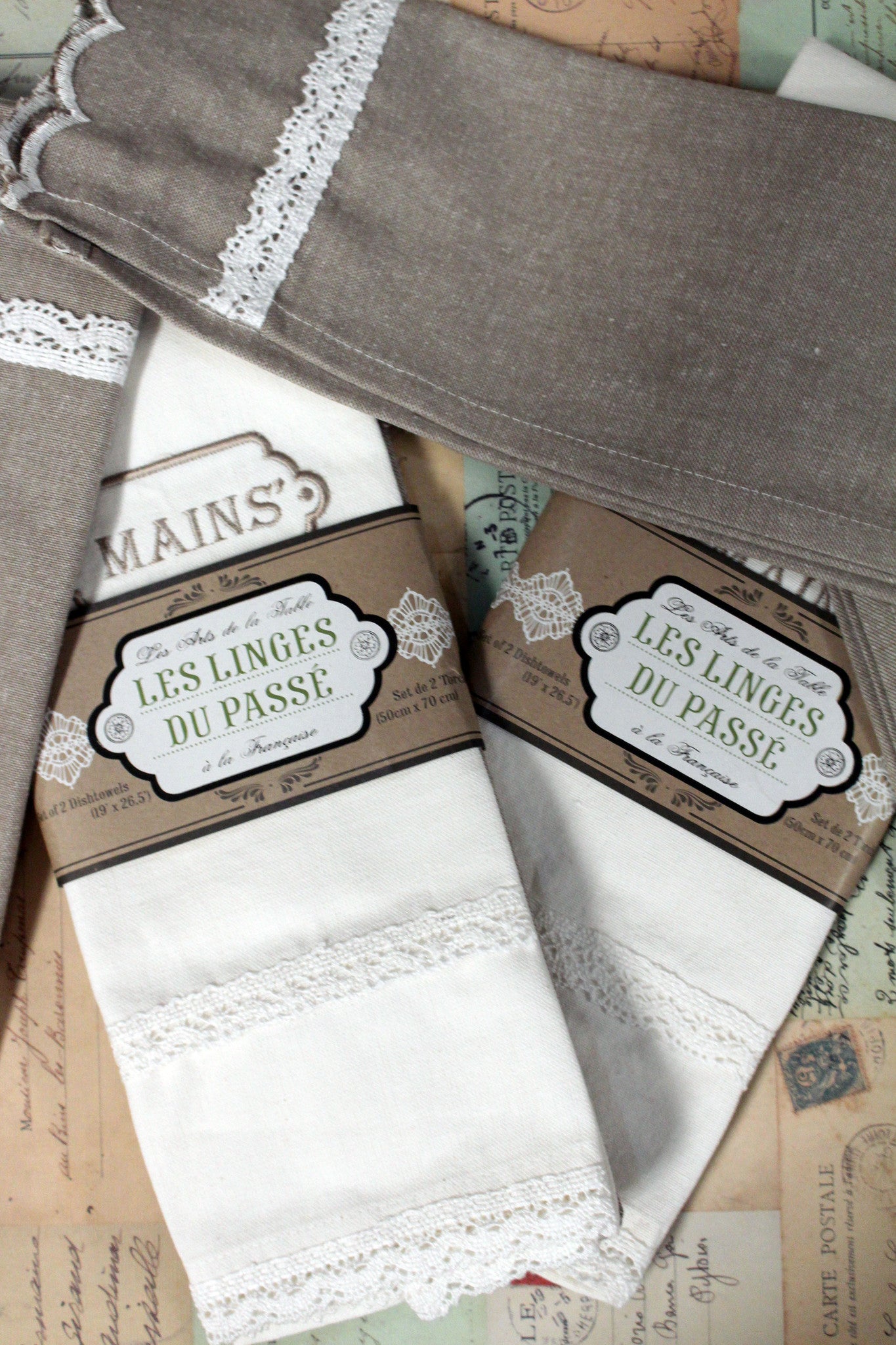 Les Linges du Passé Kitchen Towel (Set of 2) Textile Les Linges du Passé Dish Towels Les Linges du Passe Textiles_Towels & Napkins 7212-1004_amb