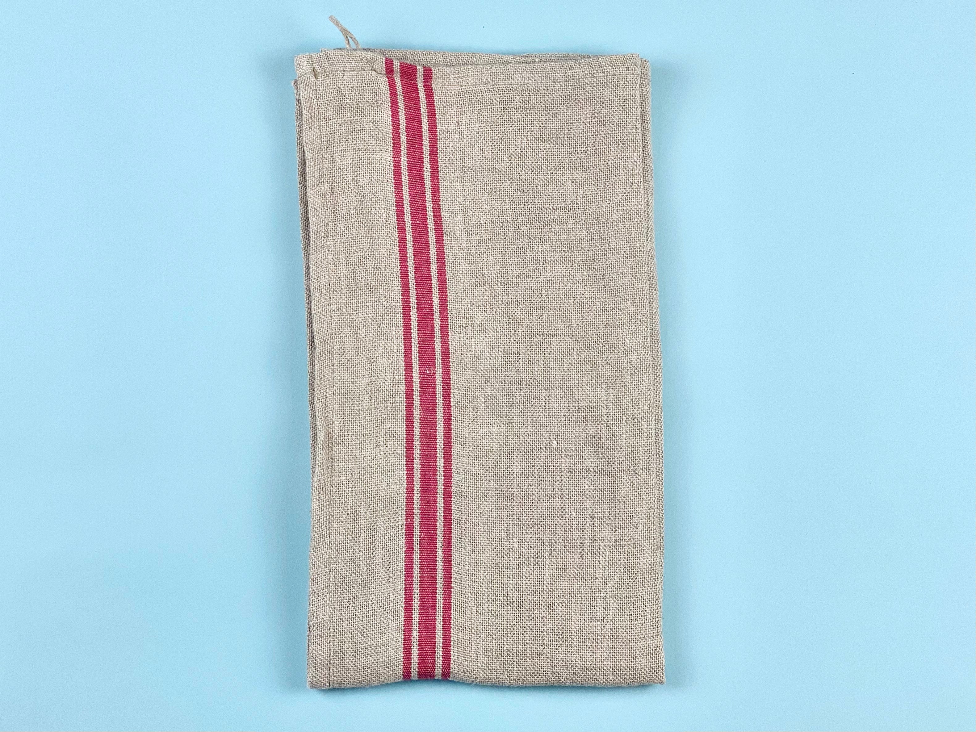 Thieffry Monogramme Linen Napkin (21" x 20") Red Textile Thieffry Brand_Thieffry Napkins Textiles_Towels & Napkins Thieffry 7411-0002ThieffryRedMonogrammeLinenNapkin_a46c2779-5d06-4a44-be10-4a8ad981e23b