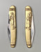 Couperier Coursolle Brass 80mm Single Blade Pocket Knife - Woman + Young Boy Wearing Hat in Wooden Box - Pocket Knives - Couperier Coursolle - Brand_Couperier Coursolle - Kitchen_Dinnerware - Kitchen_Kitchenware - Knife Sets - Laguiole - Spring Collection - 7800-LAI220B_WB