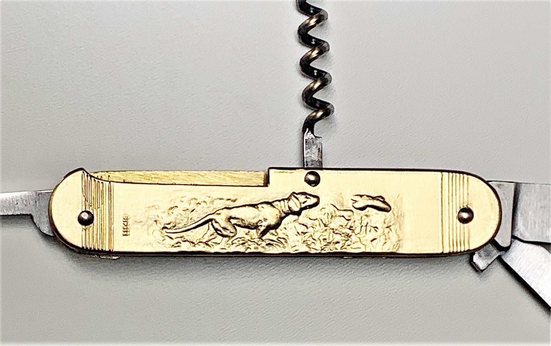 Couperier Coursolle Brass 3 Piece Sujet Pocket Knife - Hunter - Pocket Knives - Couperier Coursolle - Brand_Couperier Coursolle - Kitchen_Dinnerware - Kitchen_Kitchenware - Knife Sets - Laguiole - Spring Collection - 7800LAI253WB_5