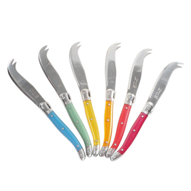 Laguiole Rainbow Mini Fork Tipped Cheese Knives (Set of 12) Cutlery Set Laguiole Brand_Laguiole Flatware Sets Kitchen_Dinnerware Kitchen_Kitchenware Laguiole Rainbow 7900-10572N_Laguiole-Rainbow-Set-of-12-Mini-Fork-tipped-Knives