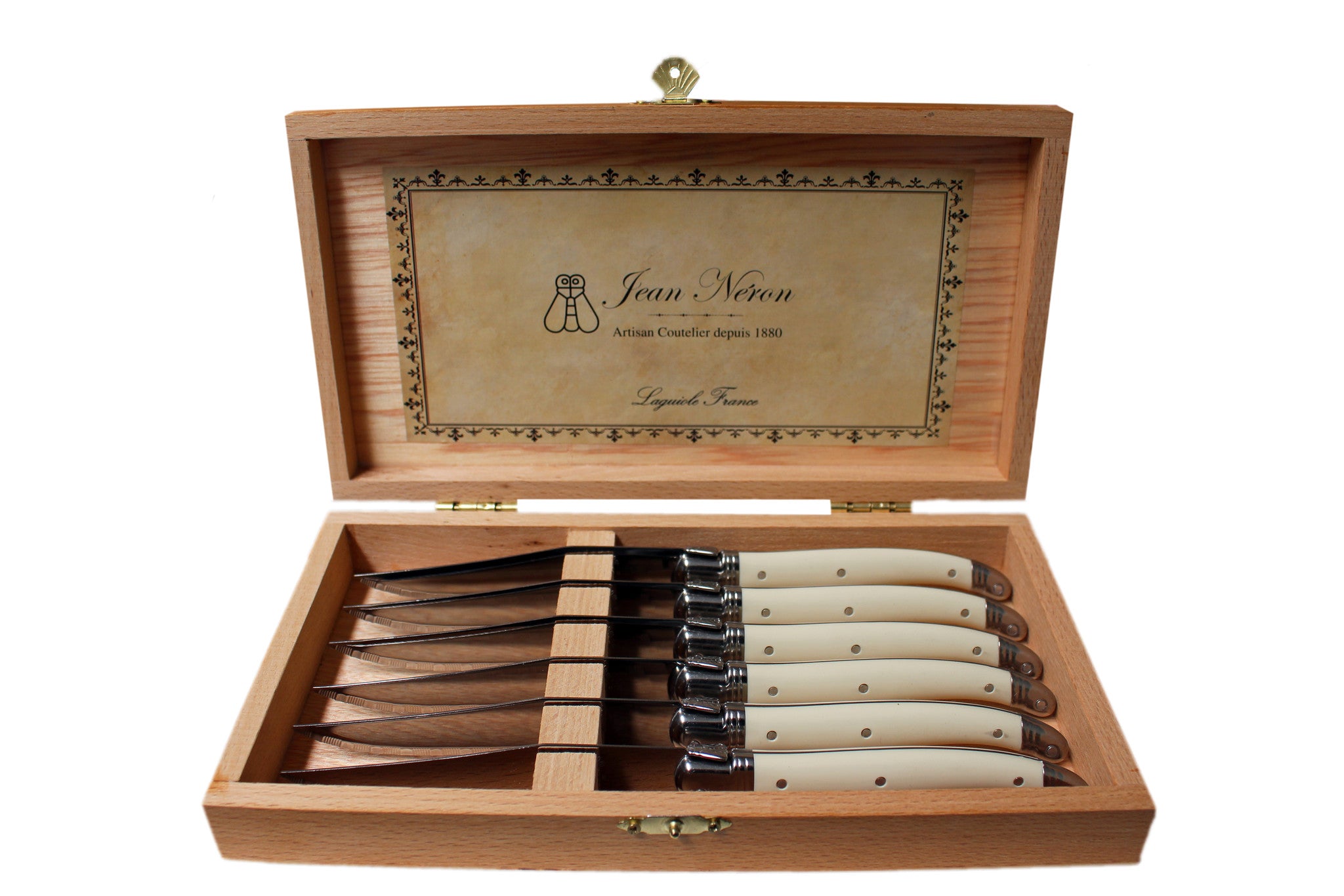 Laguiole Ivory Knives in Presentation Box (Set of 6) Laguiole Brand_Laguiole Kitchen_Dinnerware Kitchen_Kitchenware Knife Sets Laguiole Spring Collection 7900-60540M_I_PB