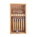 Laguiole Pale Horn Knives in Wooden Box with Acrylic Lid (Set of 6) Cutlery Laguiole Brand_Laguiole Flatware Sets Kitchen_Dinnerware Kitchen_Kitchenware Laguiole 7900-60540M_PH_AL-Laguiole-Pale-Horn-Knives-in-Wooden-Box-with-Acrylic-Lid-_Set-of-6