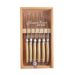 Laguiole Pale Horn Platine Knives in Wooden Box with Acrylic Lid (Set of 6) Cutlery Laguiole Brand_Laguiole Flatware Sets Kitchen_Dinnerware Kitchen_Kitchenware Laguiole 7900-60540M_PH_AL-Laguiole-Pale-Horn-Knives-in-Wooden-Box-with-Acrylic-Lid-_Set-of-6__platine-edit