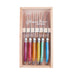 Laguiole Rainbow Knives in Wooden Box with Acrylic Lid (Set of 6) Cutlery Laguiole Brand_Laguiole Flatware Sets Kitchen_Dinnerware Kitchen_Kitchenware Laguiole 7900-60540N_AL-Laguiole-Rainbow-Set-of-6-Knives_Web