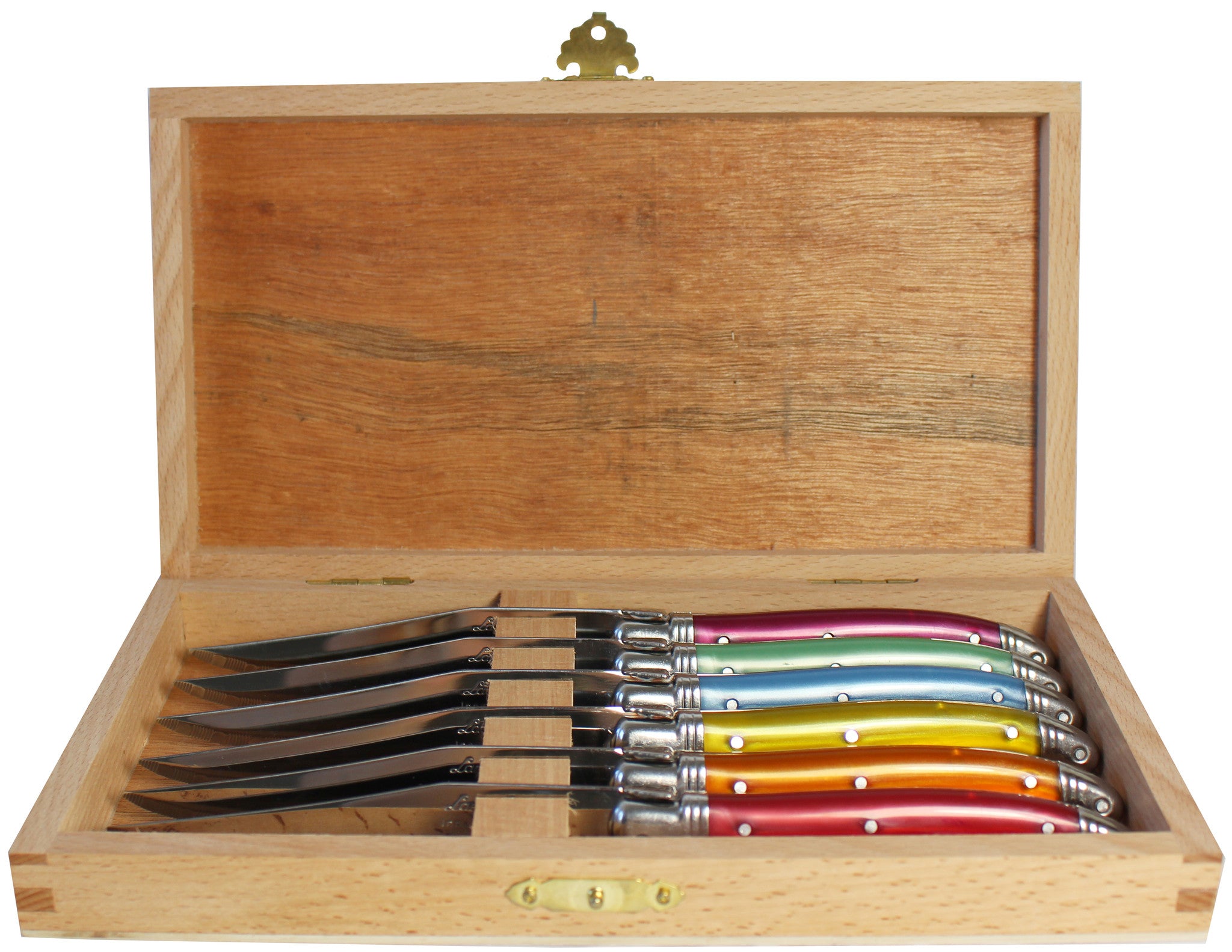 Laguiole Rainbow Knives in Presentation Box (Set of 6) Cutlery Laguiole Brand_Laguiole Flatware Sets Kitchen_Dinnerware Kitchen_Kitchenware Laguiole 7900-60540N_PB