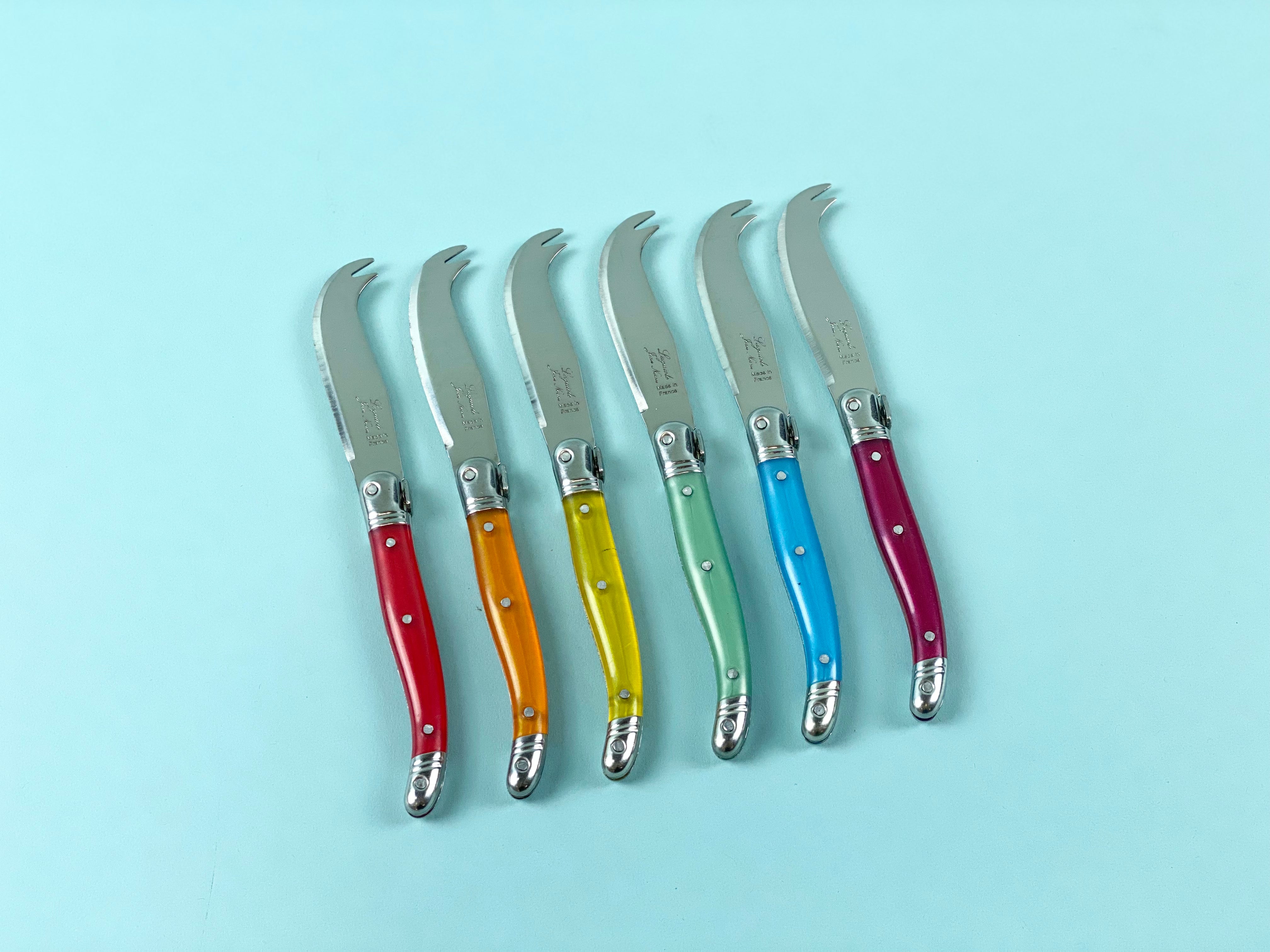 Laguiole Rainbow Mini Fork Tipped Cheese Knives (Set of 12) Cutlery Set Laguiole Brand_Laguiole Flatware Sets Kitchen_Dinnerware Kitchen_Kitchenware Laguiole Rainbow 790010572N