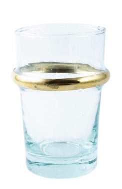 Beldi Medium Glass with Gold Ring Glass Kessy Beldi Brand_Kessy Beldi Brand_Une Vie Nomade Kitchen_Drinkware Wine Glasses 8000-B4_CG