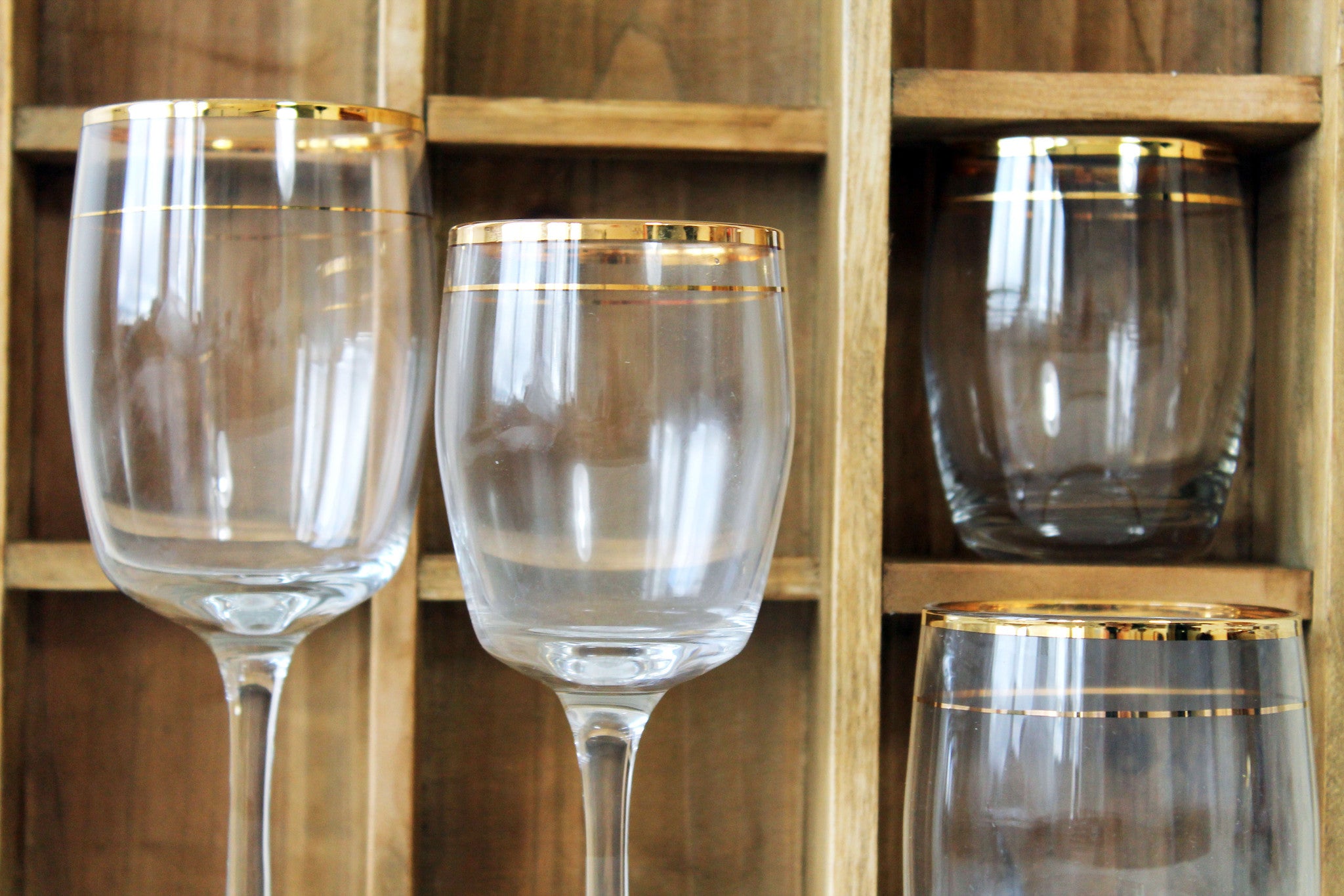 Antan Gold Barrel Small Footed Glass - Glass - Antan - Kitchen_Drinkware - KTFWHS - Antan_b796590e-c444-44e1-b795-244ef7f5fbe3