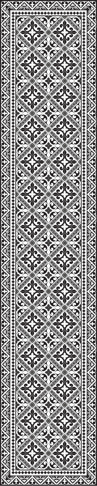 Beija Flor Black and White Fleur de Lys Extra-Long Table Runner (13" x 60") (Buy 2 Get 1 Free!) Rugs Beija Flor Brand_Beija Flor Classic Tile CLEAN OUT SALE Home_Decor Home_Table Runners BW22-TRL
