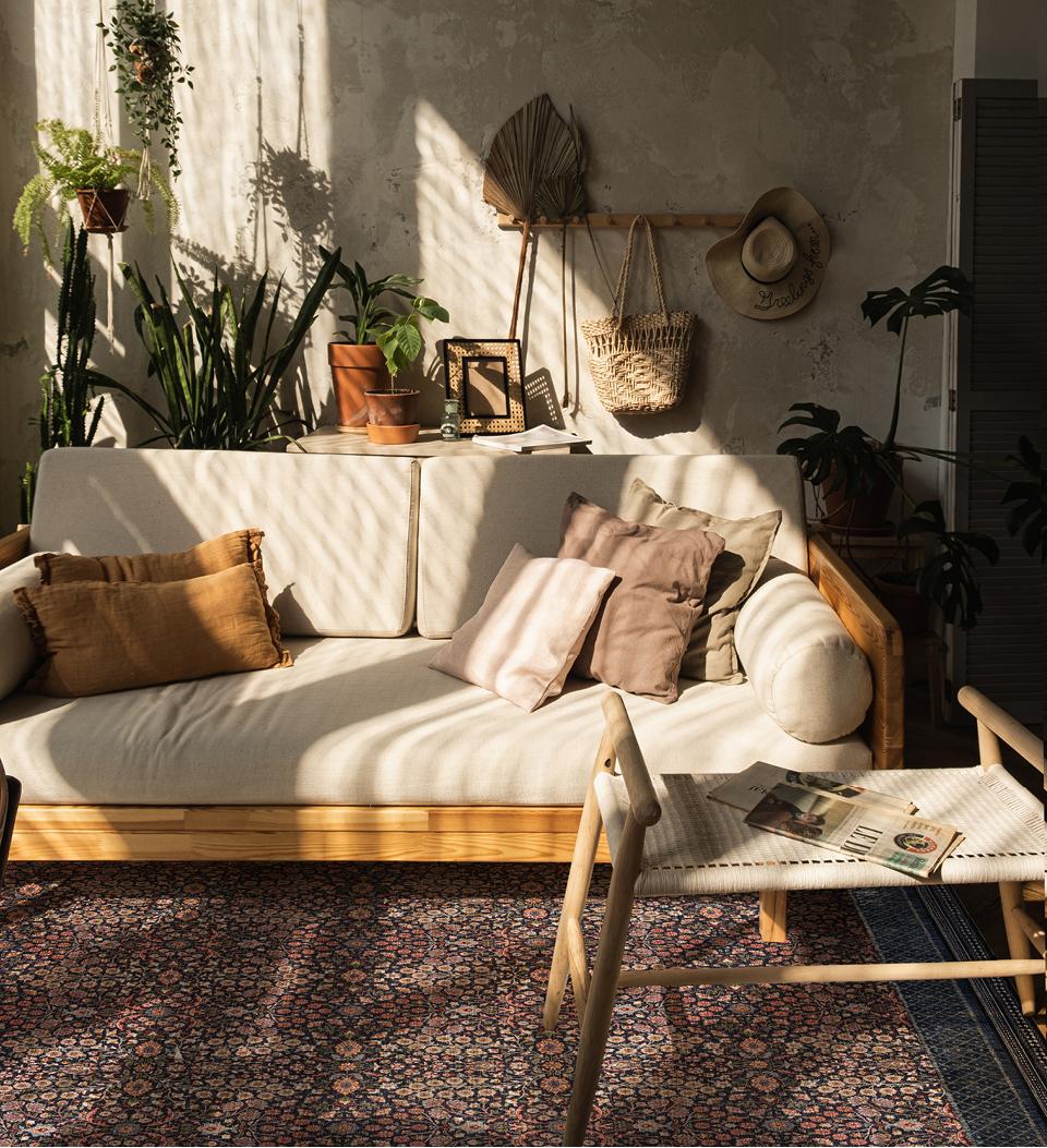 Beija Flor Bohemian Garden Spring XL Room Floor Mat (71" x 102") (Buy 2 Get 1 Free!) Rugs Beija Flor Brand_Beija Flor Flatwoven Home_Floor Mats New Arrivals Bohemain-dark-lifestyle