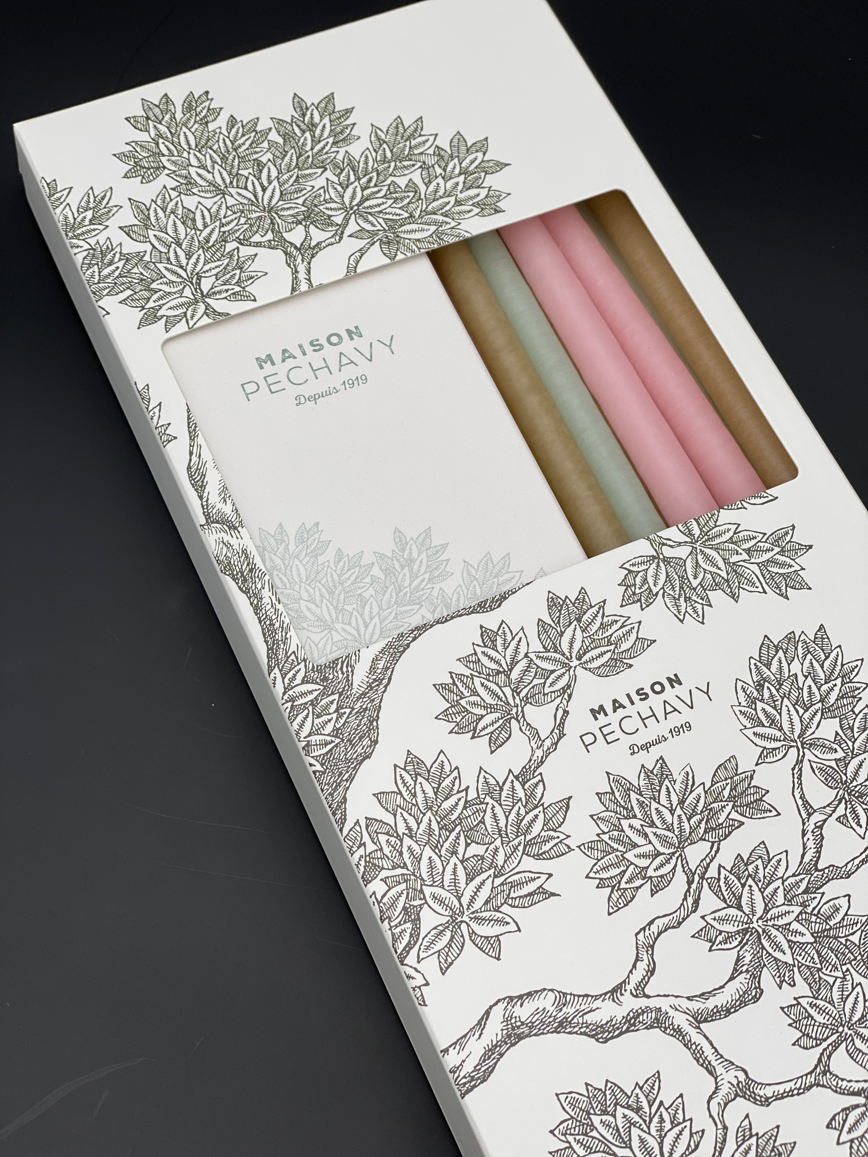 Maison Pechavy Set of Candles & Long Matches (Pastel) Maison Pechavy Brand_Maison Pechavy Home_Candles & Accessories Maison Pechavy Matches New Arrivals COFFRETDOUCEURPASTE2L