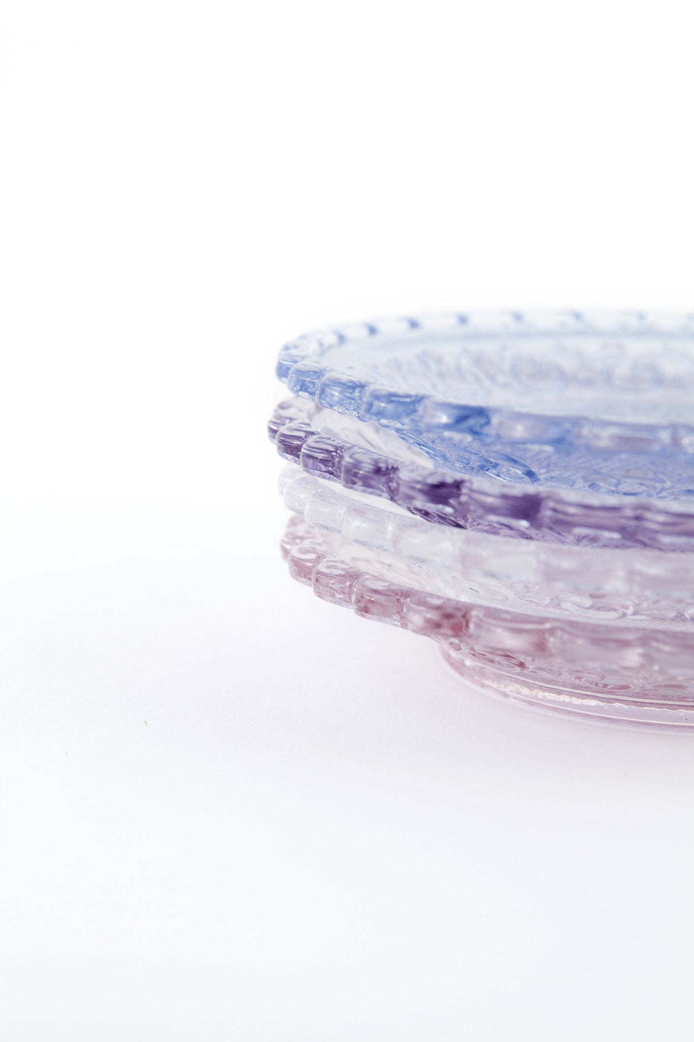 Dentelle Chantilly Glass Plate Glass Dentelle Brand_Dentelle Dentelle Glass Plates Dinnerware_Bowls & Plates Home_Decor Kitchen_Serveware Spring Collection Chantilly_Stack_A_df74c5ad-db2d-49e8-a6f1-b25b788a0c62