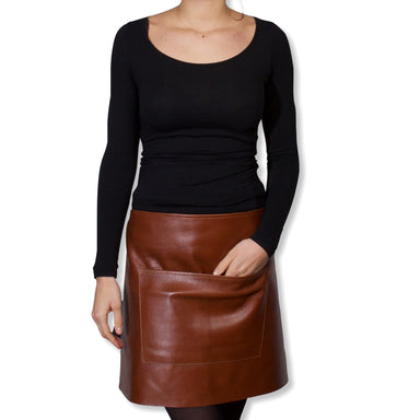 Dutchdeluxes Waist Short Classic Brown Leather "Professional Apron" - apron - Dutchdeluxes - Aprons - Brand_Dutchdeluxes - Dutchdeluxes - KTFWHS - Leather - Textiles_Aprons - DDLP-AS-CB-Belt-buckle-waist-short1