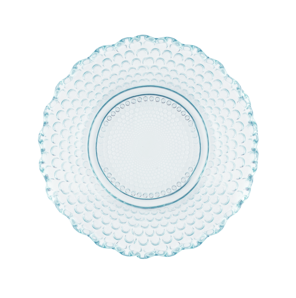 Dentelle Petit Point Glass Plate Glass Dentelle Brand_Dentelle Dentelle Glass Plates Dinnerware_Bowls & Plates Home_Decor Kitchen_Dinnerware Kitchen_Serveware Spring Collection Dentelle-Petit-Point-Aquamarine-Glass-Plate-4330-1857_BL-edit-transparent