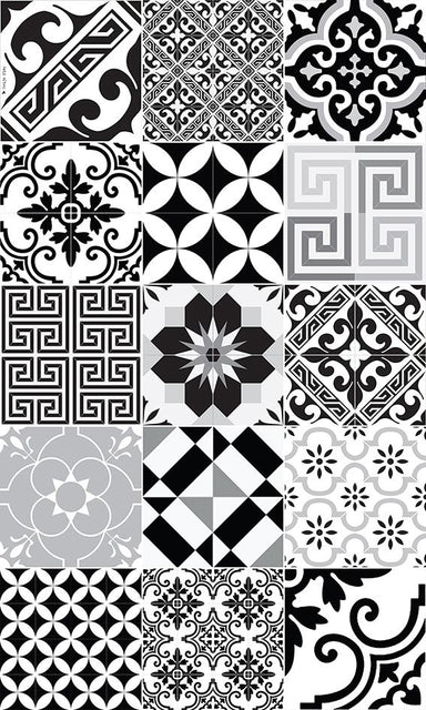 Beija Flor Black and White Eclectic Floor Mat (Buy 2 Get 1 Free!) Medium (24" x 38") Rugs Beija Flor Brand_Beija Flor Classic Tile CLEAN OUT SALE Home_Decor Home_Floor Mats E9_341b35b6-f8a9-45d0-be9f-913e90dc34e2