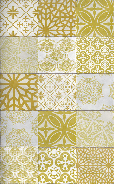 Beija Flor Yellow Eclectic Lace Floor Mat (Buy 2 Get 1 Free!) Rugs Beija Flor Brand_Beija Flor Classic Tile CLEAN OUT SALE Home_Decor Home_Floor Mats EL2-C-KTF