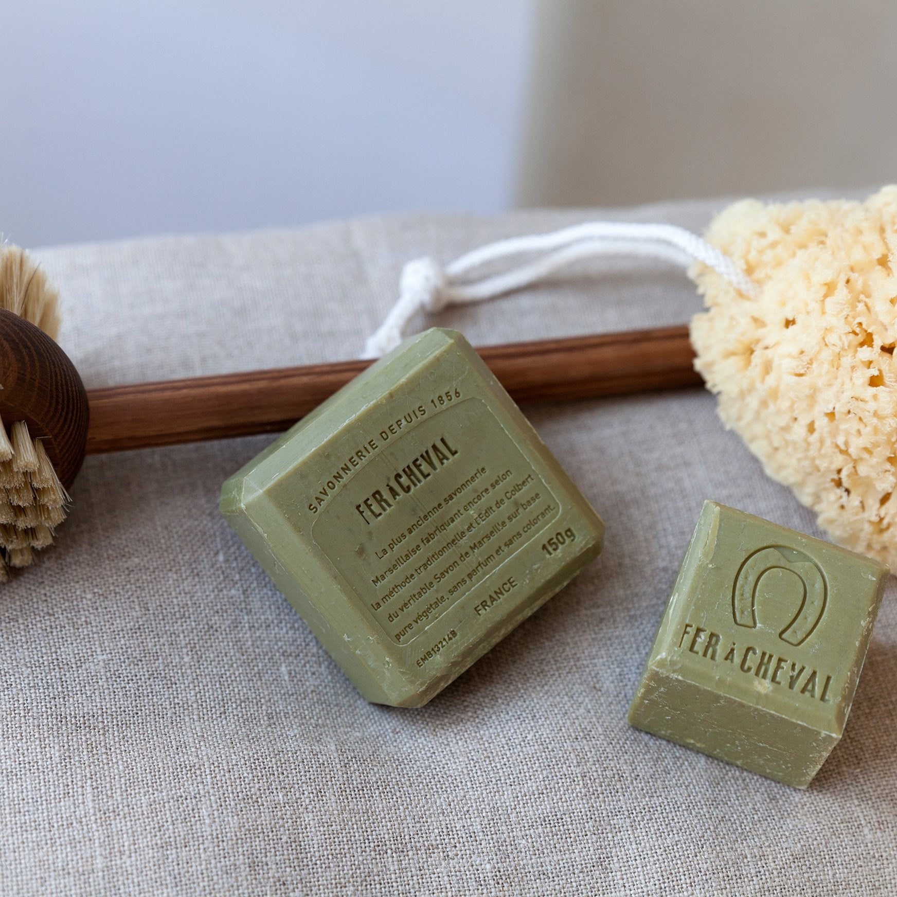 Fer à Cheval Premium Marseille Soap Olive Oil 150g Bar - Soap - Fer à Cheval - Bath & Body_Bar Soap - Bath & Body_Gift Sets - Brand_Fer à Cheval - CLEAN OUT SALE - Cube Soaps - KTFWHS - Soap - Feracheval_prestige_savon_de_marseille_cube_100g_savonnette_1-square
