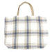Cassandre Blue Plaid Thieffry Linen Shopping Bag with Braided Handle and Inner Zipper Pocket - Textile - Thieffry - Brand_Thieffry - New Arrivals - Shopping Bags - Textiles_Tote Bags - Thieffry - IMG_0327_edit