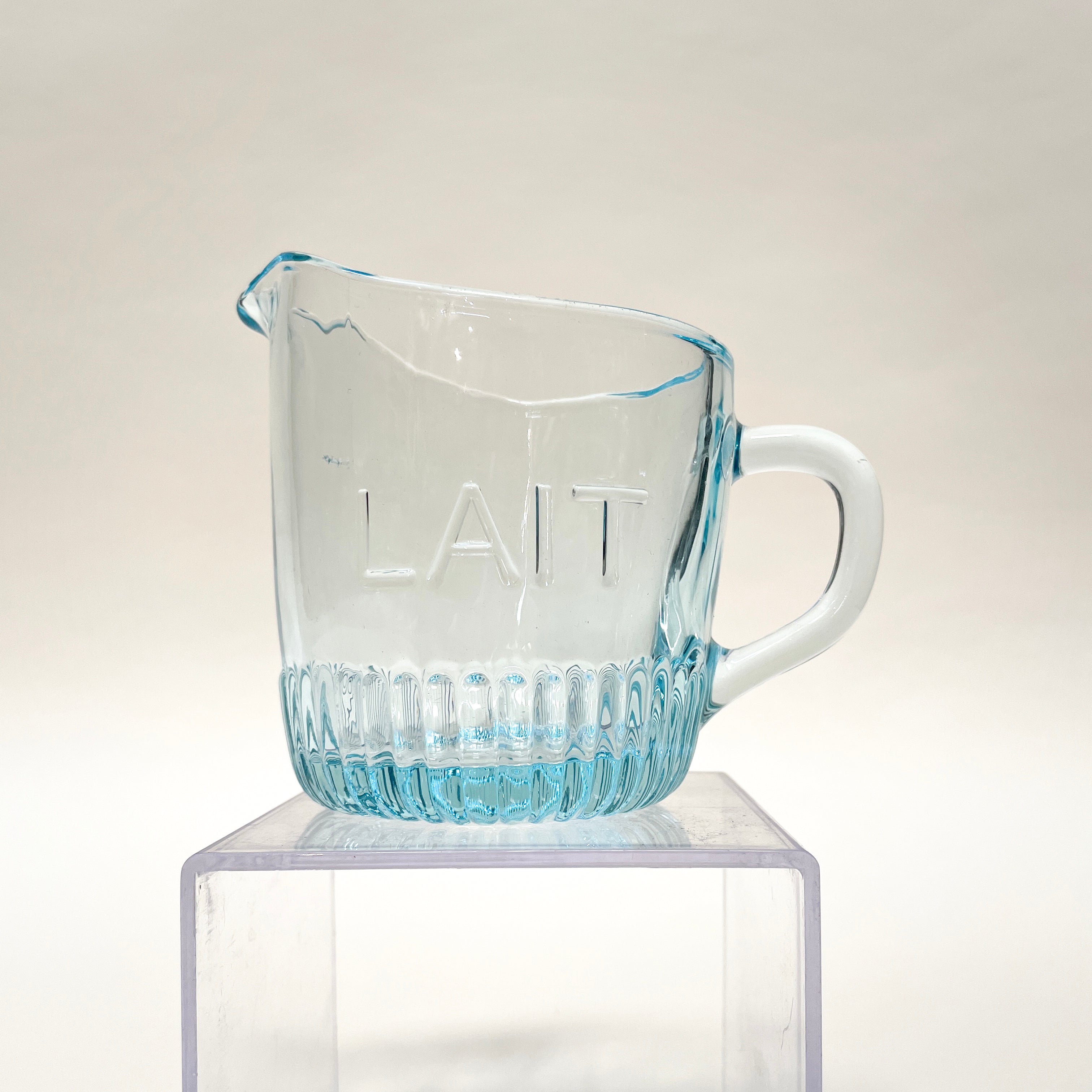 Blue "Lait" Depression Creamer Glass Depression Glassware Brand_Depression Depression Glassware Kitchen_Serveware Kitchen_Storage KTFWHS IMG_3377