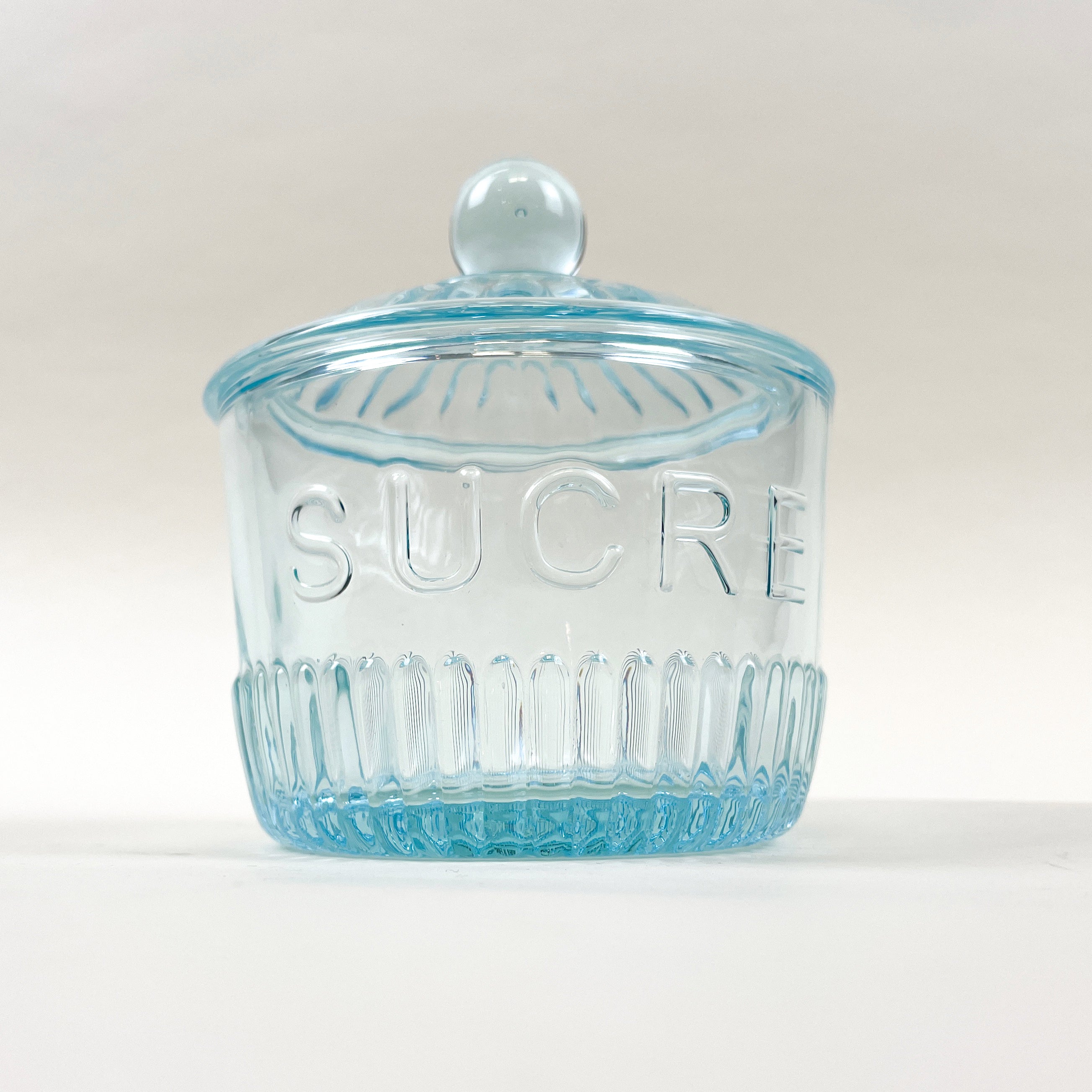 Blue "Sucre" Depression Sugar Jar Glass Depression Glassware Brand_Depression Depression Glassware Kitchen_Serveware Kitchen_Storage KTFWHS IMG_3384
