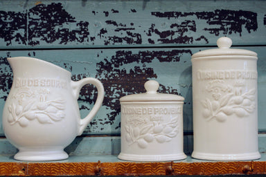Cuisine De Provence Small Canister Ceramic Cuisine de Provence Brand_Cuisine de Provence CLEAN OUT SALE Kitchen_Storage Spring Collection IMG_4661_2ba2621c-2b61-403c-ad9d-ebcc48a67db4