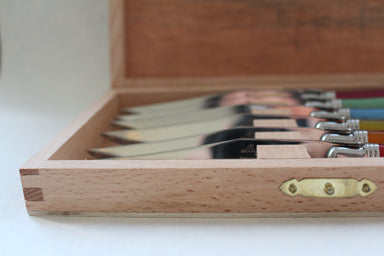 Laguiole Rainbow Knives in Presentation Box (Set of 6) Cutlery Laguiole Brand_Laguiole Flatware Sets Kitchen_Dinnerware Kitchen_Kitchenware Laguiole IMG_7633