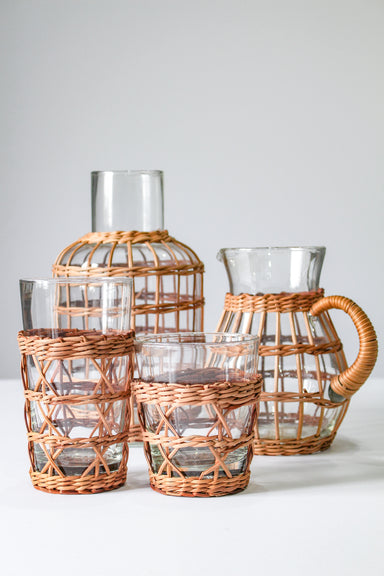 Rattan Cage Tall Pitcher Glass Rattan Carafes Pitchers Rattan IMG_8627_4d2944b9-4631-446f-87a1-8bbfcb98e54a