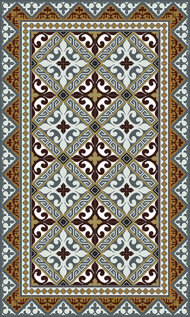 Beija Flor Brown Fleur de Lys Floor Mat (Buy 2 Get 1 Free!) Rugs Beija Flor Brand_Beija Flor Classic Tile Deco Stickers Home_Decor Home_Floor Mats L1_-_Copy
