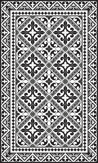 Beija Flor Black Fleur de Lys Floor Mat (Buy 2 Get 1 Free!) Rugs Beija Flor Brand_Beija Flor Classic Tile Home_Decor Home_Floor Mats L9-KTF