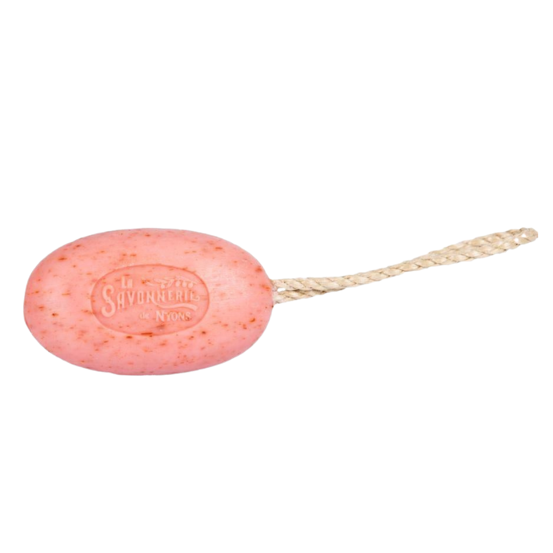 La Savonnerie de Nyons 220g Exfoliating Soap with Rope Rose Petal Soap La Savonnerie de Nyons Back in stock Bath & Body_Bar Soap Brand_La Savonnerie de Nyons KTFWHS LaSavonneriedeNyonsExfoliatingSoapwithRopeRose