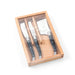 Laguiole Mini Black Cheese Set in Wooden Box with Acrylic Lid (Set of 3) Cutlery Set Laguiole Brand_Laguiole Cheese Sets Gift Sets Kitchen_Dinnerware Kitchen_Kitchenware Laguiole Loose Mini Rainbow Utensils Mini Cheese Sets Laguiole_Cheese_Knives_S_3_-_Black_in_Box