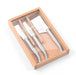Laguiole Mini Stainless Steel Cheese Set in Wooden Box with Acrylic Lid (Set of 3) Cutlery Set Laguiole Brand_Laguiole Cheese Sets Gift Sets Kitchen_Dinnerware Kitchen_Kitchenware Laguiole Loose Mini Rainbow Utensils Mini Cheese Sets Laguiole_Cheese_Knives_S_3_-_Stainless_Steel_in_box