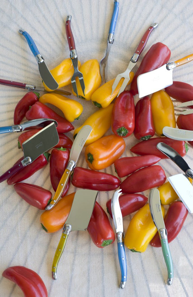 Laguiole Rainbow Mini Cheese Spreaders (Set of 12) Cutlery Laguiole Brand_Laguiole Cheese Sets Kitchen_Dinnerware Kitchen_Kitchenware Laguiole Loose Mini Rainbow Utensils Rainbow Mini_Rainbow_Cheese_Utensils