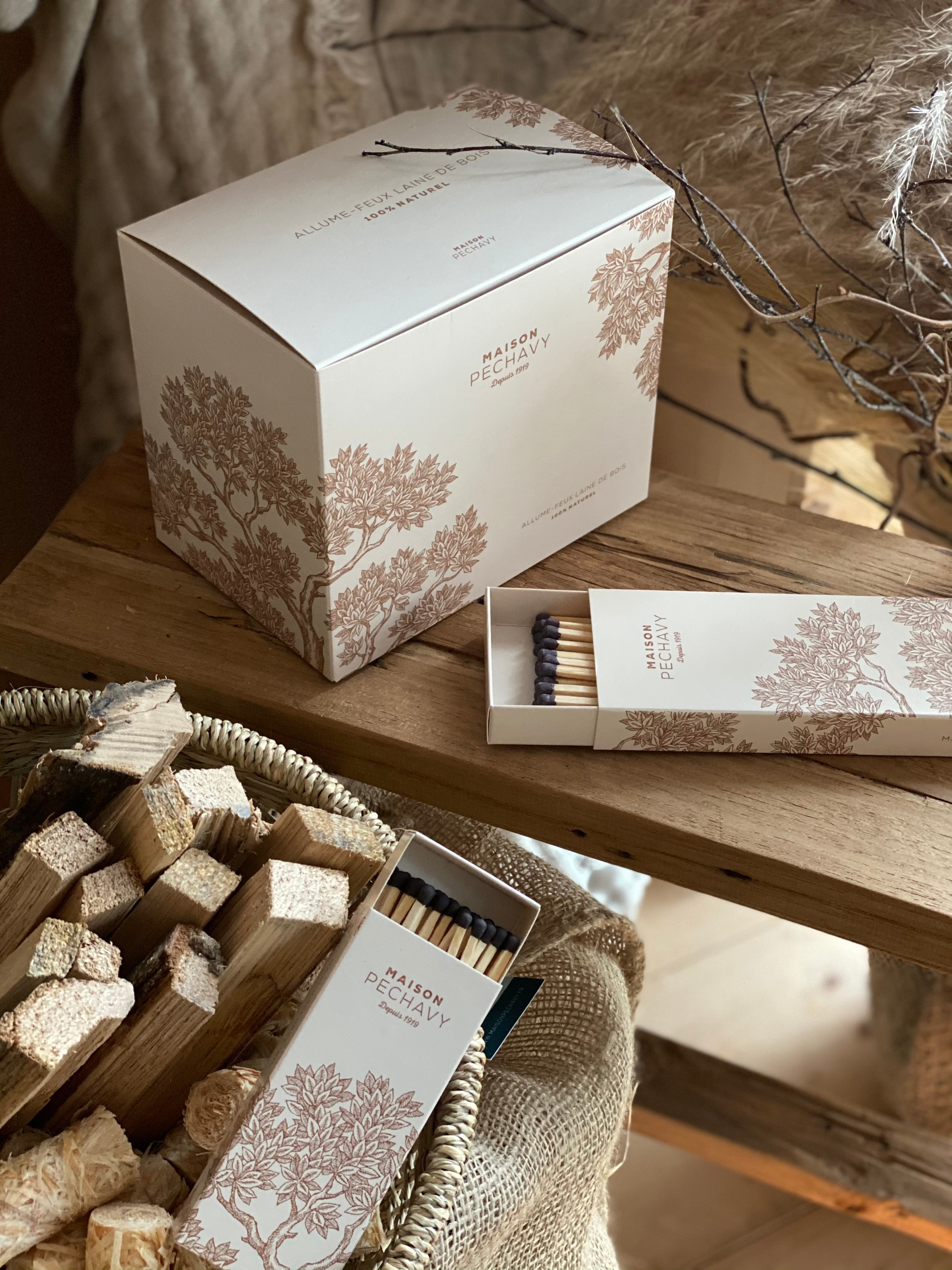 Maison Pechavy Firelighters & Matches Set (Nude) Maison Pechavy Brand_Maison Pechavy Gift Sets Home_Candles & Accessories Home_For The Fire Maison Pechavy Matches New Arrivals NUDEBoxes3IMG_4231