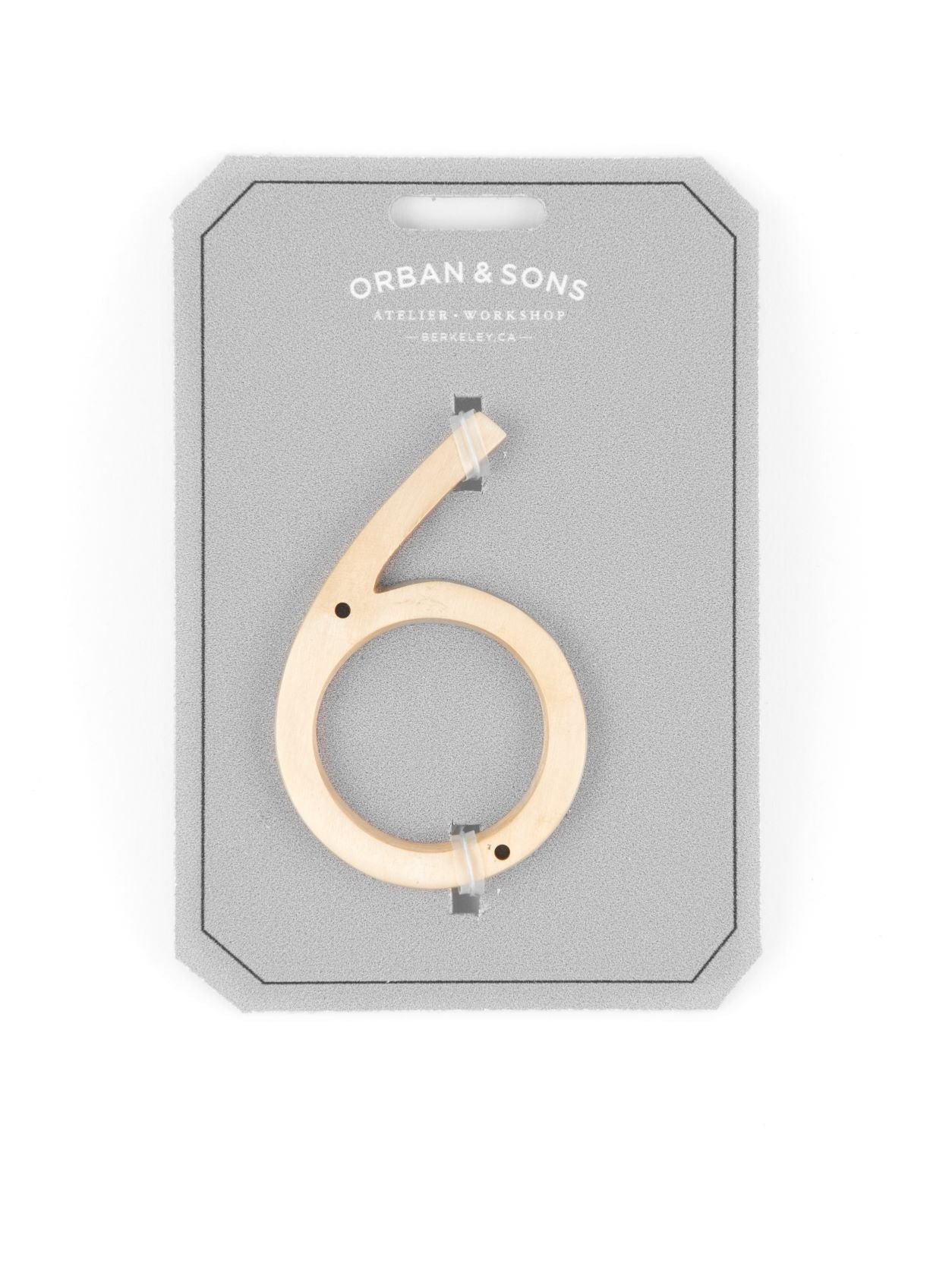 Orban & Sons Brass Numbers 6 House Numbers & Letters Orban & Sons Brand_Orban & Sons CLEAN OUT SALE Corkscrews & Tools Home_Decor KTFWHS Orban & Sons Orban_SonsBrassNumber6_1
