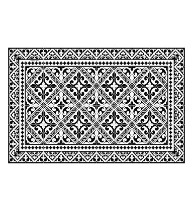 Beija Flor Black and White Fleur de Lys Placemat (13" x 20") (Buy 2 Get 1 Free!) Placemats Beija Flor Brand_Beija Flor Classic Tile CLEAN OUT SALE Home_Decor Home_Placemats P-BW22-Packshot