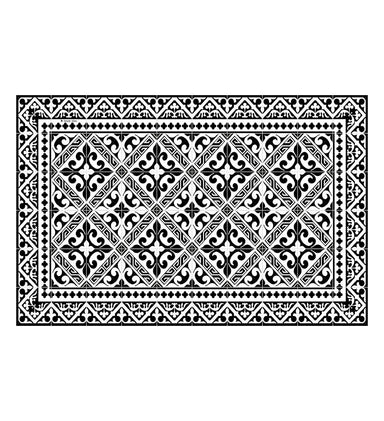 Beija Flor Black and White Fleur de Lys Placemat (13" x 20") (Buy 2 Get 1 Free!) Placemats Beija Flor Brand_Beija Flor Classic Tile CLEAN OUT SALE Home_Decor Home_Placemats P-BW22-Packshot