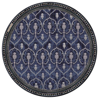 Beija Flor Royal Indigo Pineapple Round Placemat (15") (Buy 2 Get 1 Free!) Placemats Beija Flor Brand_Beija Flor Home_Decor Home_Placemats P-RY1-38-packshot