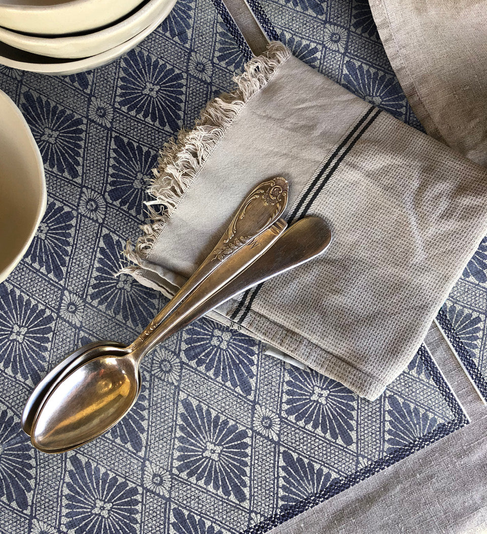 Beija Flor Royal Indigo Diamond Placemat (13" x 20") (Buy 2 Get 1 Free!) Placemats Beija Flor Brand_Beija Flor Home_Decor Home_Placemats P-RY3-lifestyle2