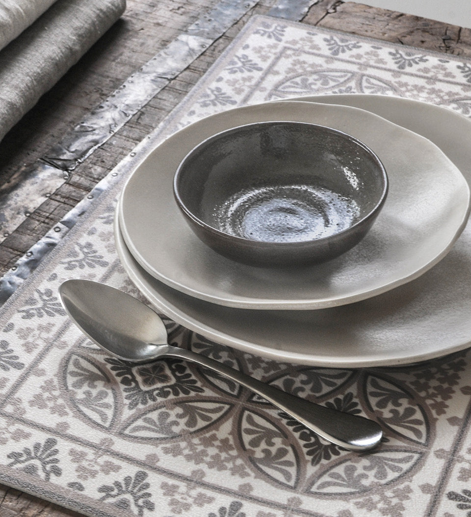 Beija Flor Light Grey Barcelona Placemat (13" x 20") (Buy 2 Get 1 Free!) Placemats Beija Flor Brand_Beija Flor Home_Decor Home_Placemats P-T10-lifestyle