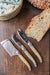 Laguiole Pale Horn Mini Cheese Set in Brown Box (Cutter, Spreader, Fork Tipped Knife) Cutlery Set Laguiole Brand_Laguiole Flatware Sets Gift Sets Kitchen_Dinnerware Kitchen_Kitchenware Laguiole Mini Cheese Sets Pale_Horn_Mini_Cheese_IMG_0635_edit