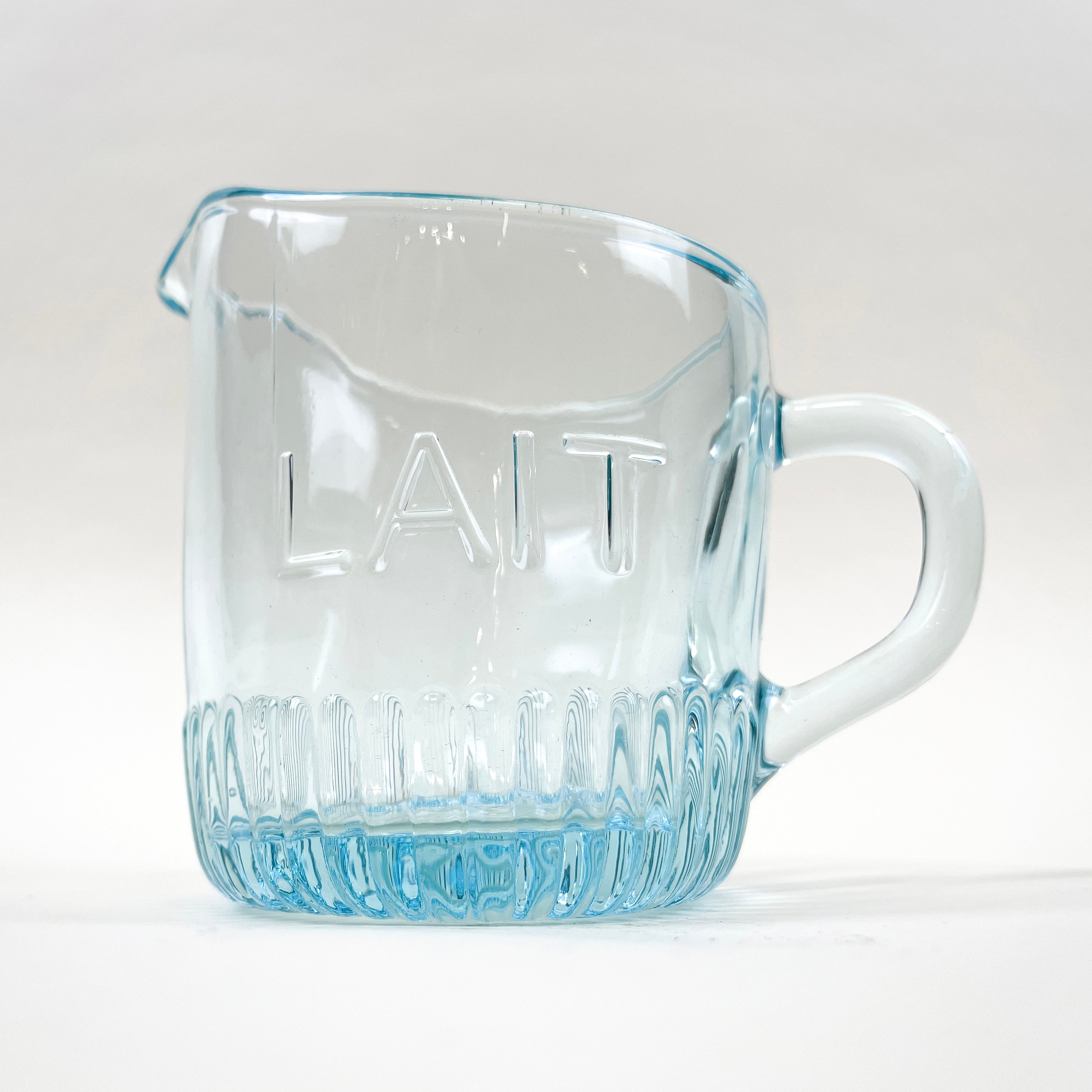 Blue "Lait" Depression Creamer Glass Depression Glassware Brand_Depression Depression Glassware Kitchen_Serveware Kitchen_Storage KTFWHS PhotoApr20_111104AM