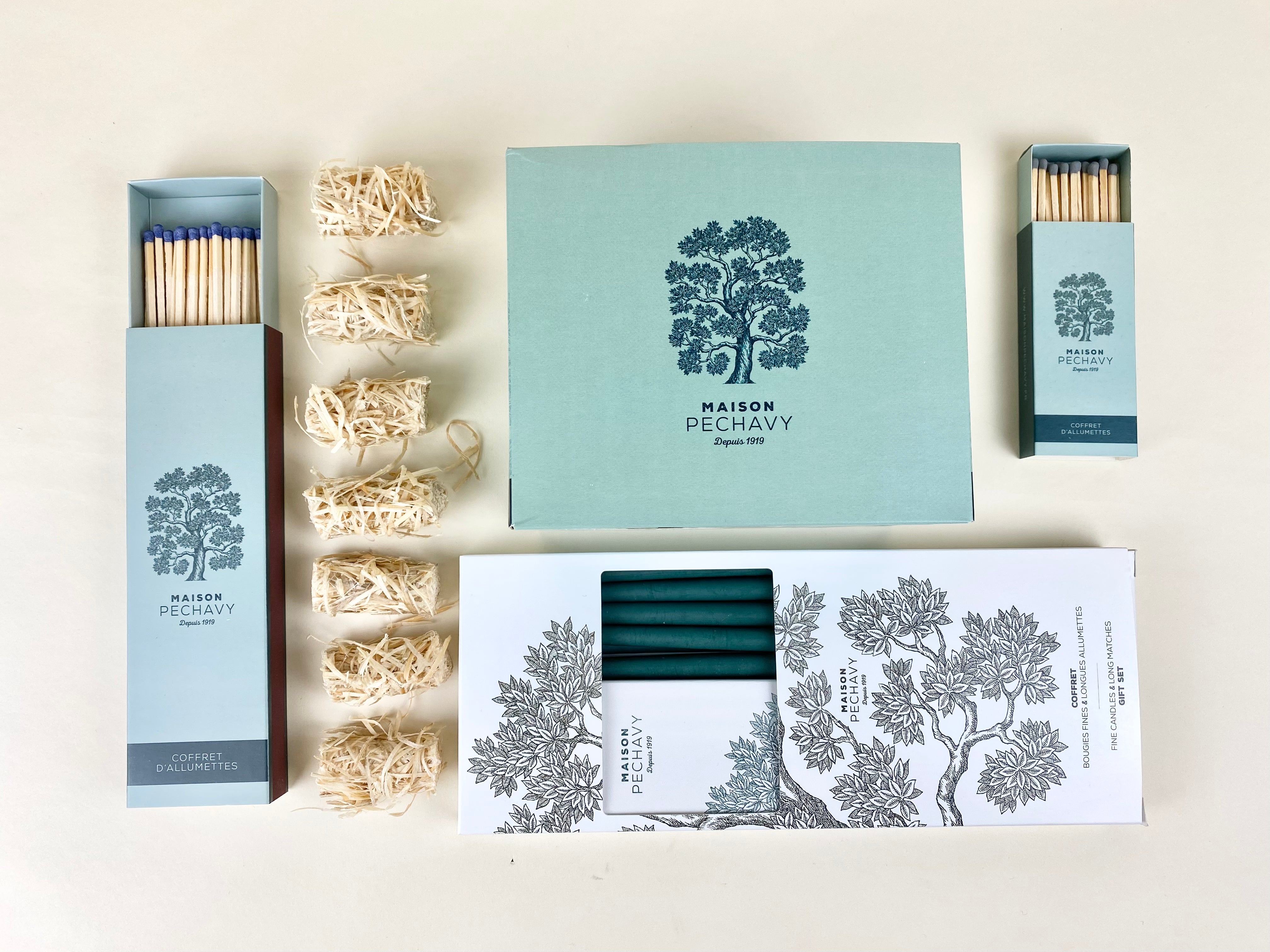 Box of Large Matches + 10 Artisan Long Candles (Lichen) - Maison Pechavy - Brand_Maison Pechavy - Home_Candles & Accessories - Maison Pechavy - Matches - New Arrivals - PhotoJul06_120905PM_243295f5-2ee0-4754-9dff-492a9b34e107